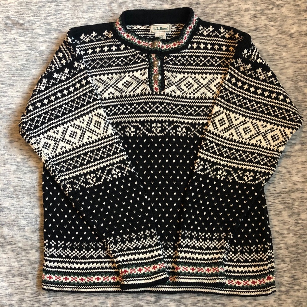 L.L. Bean Nordic Fair Isle Sweater Pullover